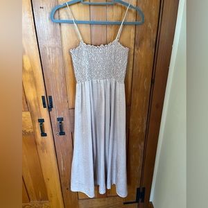 RESA “Ashley midi” dress in champagne. Size S. Worn once